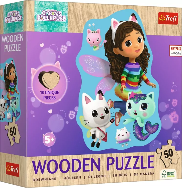 Puzzle 50 konturowe Wesoła Gabby TREFL - tantis.pl