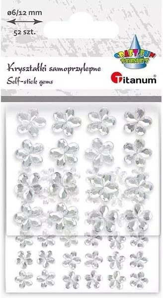 Kryształki samoprzylepne kwiaty srebrne - tantis.pl