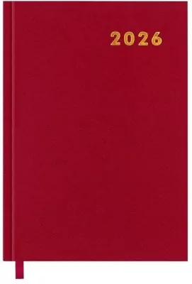 Kalendarz książkowy 2026 A5 czerwony EASY