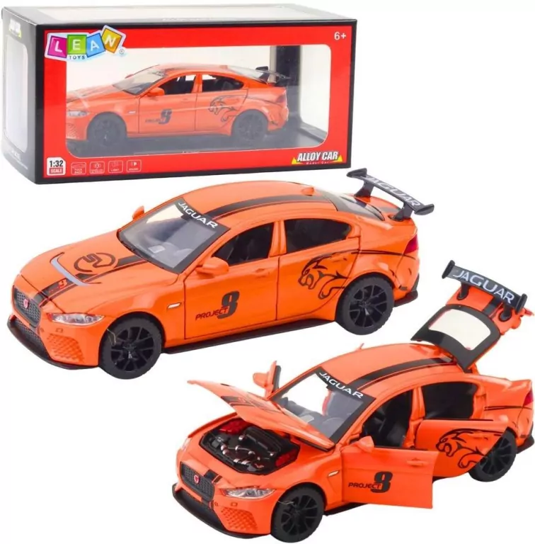 Jaguar metalowy światło i dźwięk pomarańczowy - tantis.pl