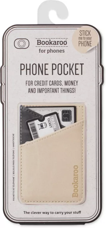Bookaroo Phone pocket portfel na telefon beżowy - tantis.pl