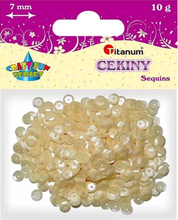 Cekiny Kremowe Kółka (7mm 10g) - tantis.pl