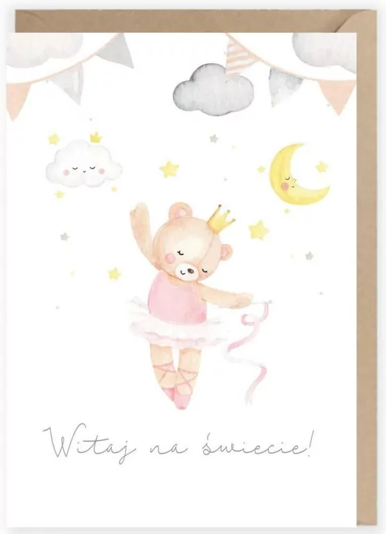 Kartka z okazji narodzin, dziewczynka - tantis.pl