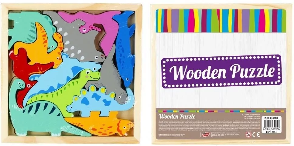 Mega Creative. Układanka drewniana 12 elemwntów, Dinozaury - tantis.pl