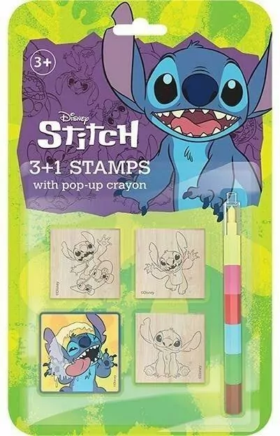 Stemple 3+1 z kredkami Lilo&Stitch - tantis.pl