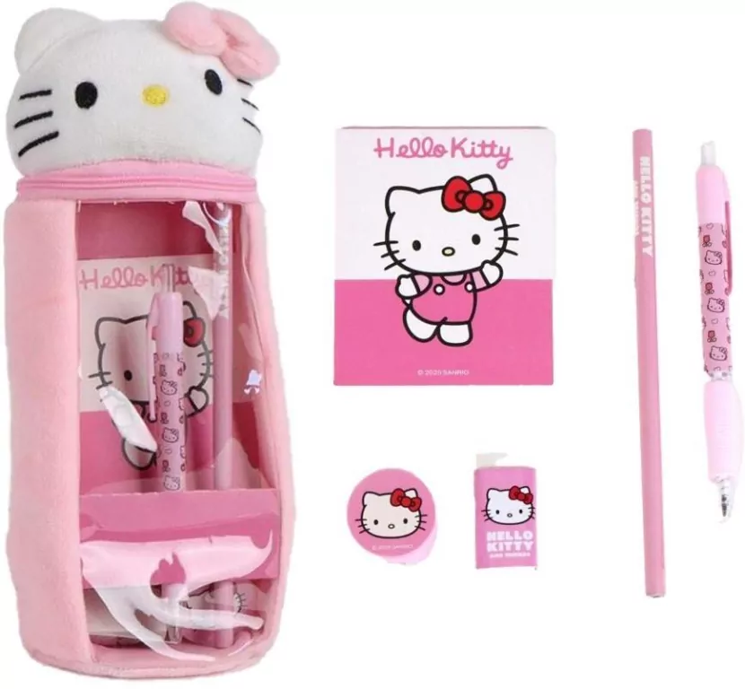 Akcesoria szkolne z piórnikiem Hello Kitty - tantis.pl
