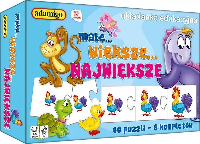 Małe Większe Największe. Układanka edukacyjna - tantis.pl