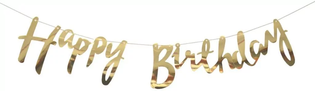 Girlanda Happy Birthday złota - tantis.pl