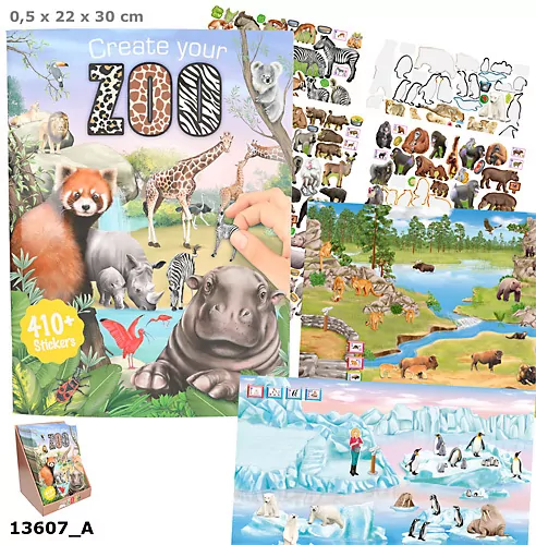 Zestaw kreatywny z naklejkami ZOO 13607A - tantis.pl