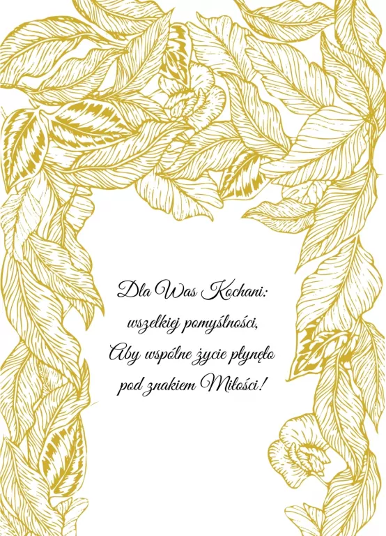 Karnet A5 Ślub Złote liście - tantis.pl