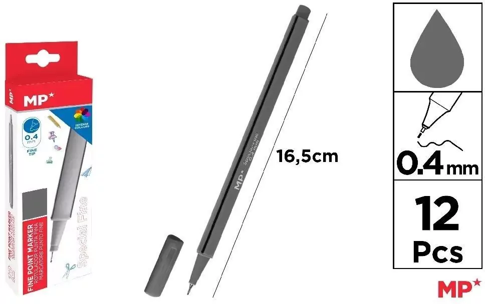 Cienkopis 0.4mm szary - tantis.pl
