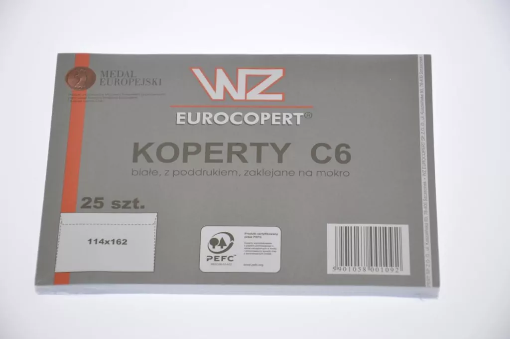 Wz Eurocopert. Koperta C6, biała - tantis.pl