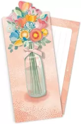 Koperta upominkowa POP UP Kwiaty pomarańcz