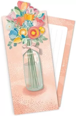 Koperta upominkowa POP UP Kwiaty pomarańcz