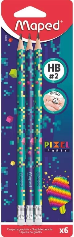 Ołówek z gumką Pixel HB 6szt MAPED - tantis.pl