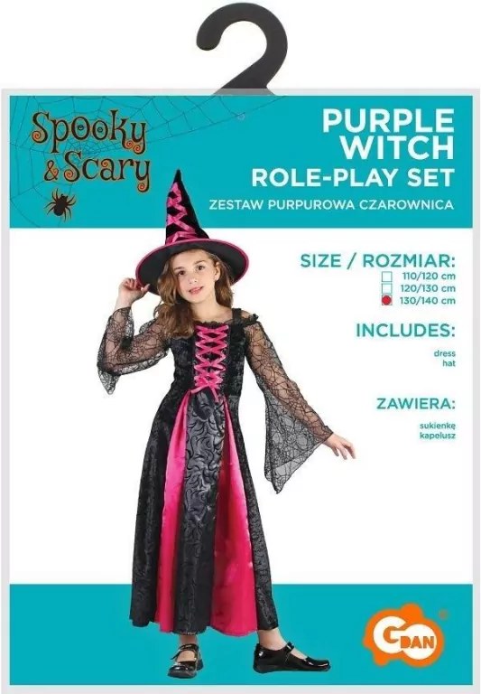 Strój dla dzieci Różowa Czarownica rozm. 130/140 - tantis.pl