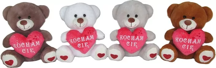 Pluszak Walentynkowy Miś 15cm z sercem - tantis.pl