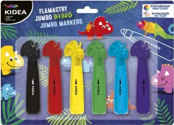 Flamastry Jumbo. Dinozaury. 6 kolorów