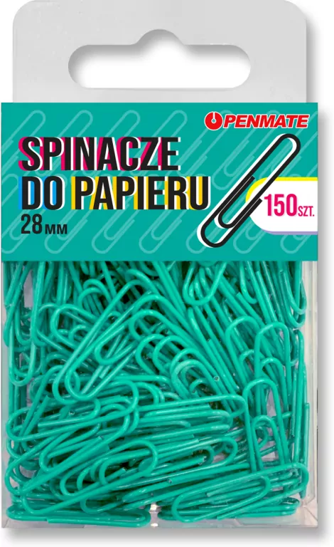 Spinacze do papieru 28mm zielononiebieskie - tantis.pl