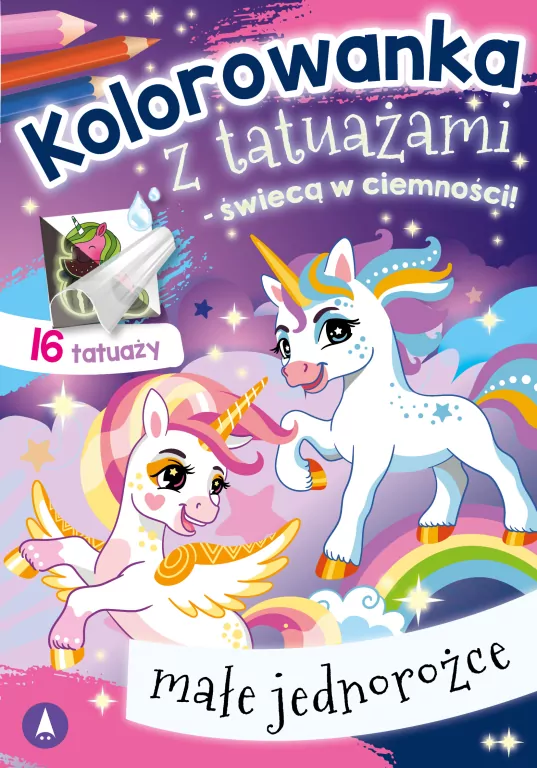 Kolorowanka z tatuażami Małe jednorożce - tantis.pl