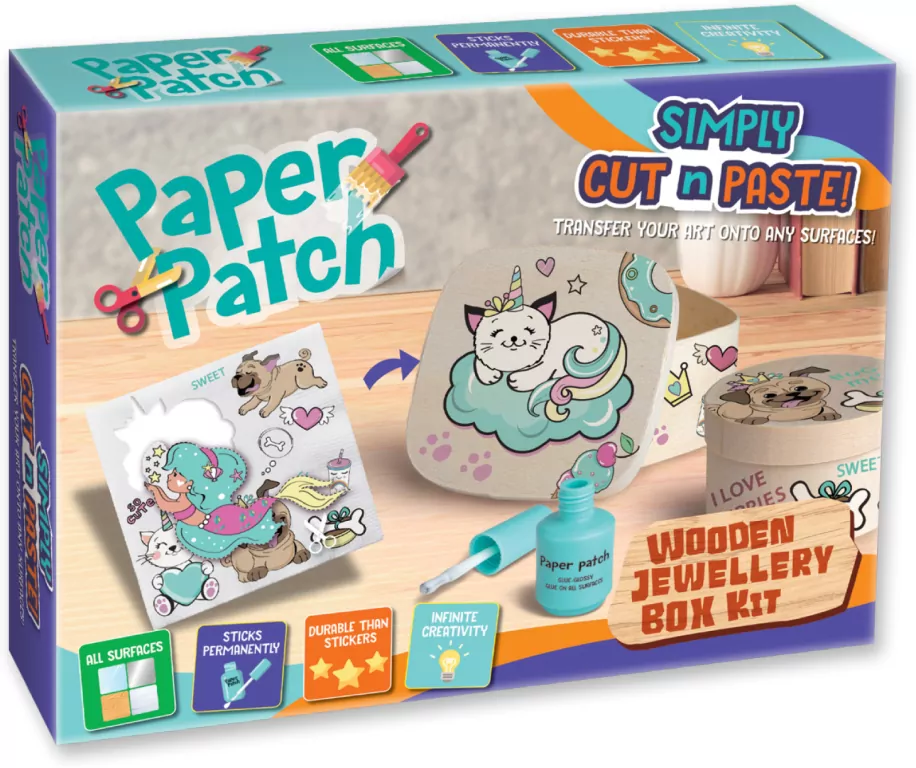 Zestaw decoupage Paper Patch - Szkatułka z kotkiem - tantis.pl