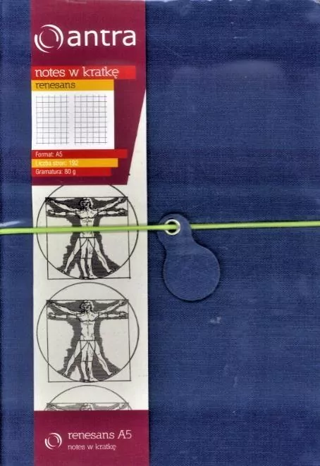 Notes A5 Kratka Renesans Granatowy ANTRA - tantis.pl