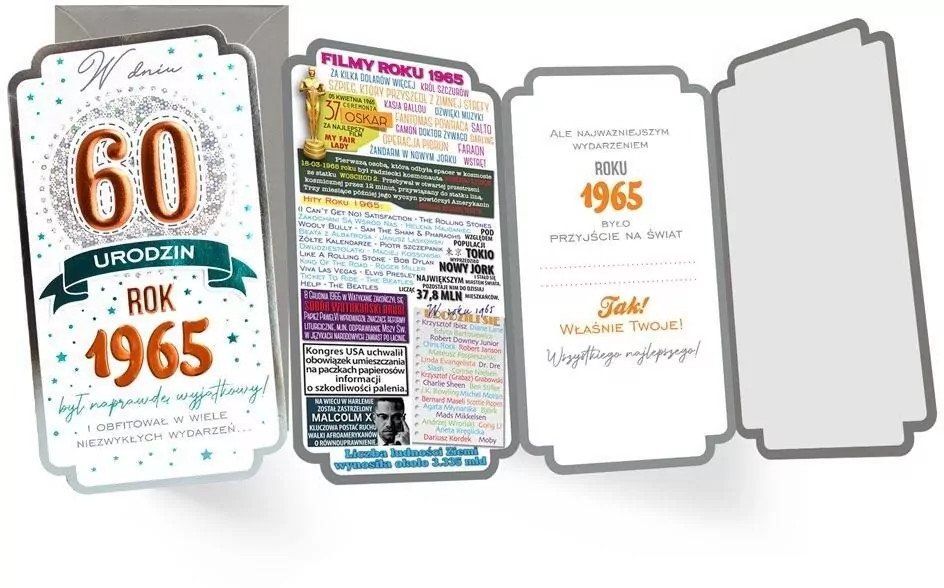 Karnet urodziny 60 - tantis.pl