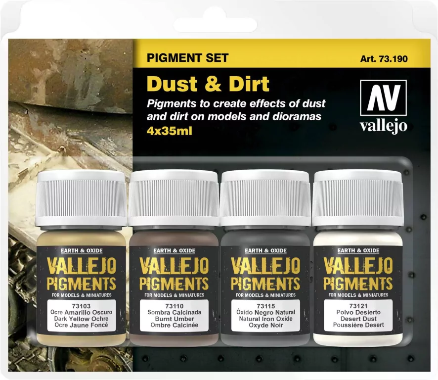 Vallejo: 73.190 - Pigment Set - Dust & Dirt (4 x 35 ml) - tantis.pl