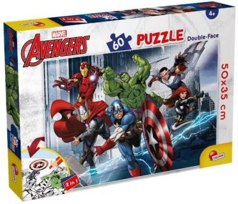 Lisciani. Puzzle 60 dwustronne. Marvel Avengers