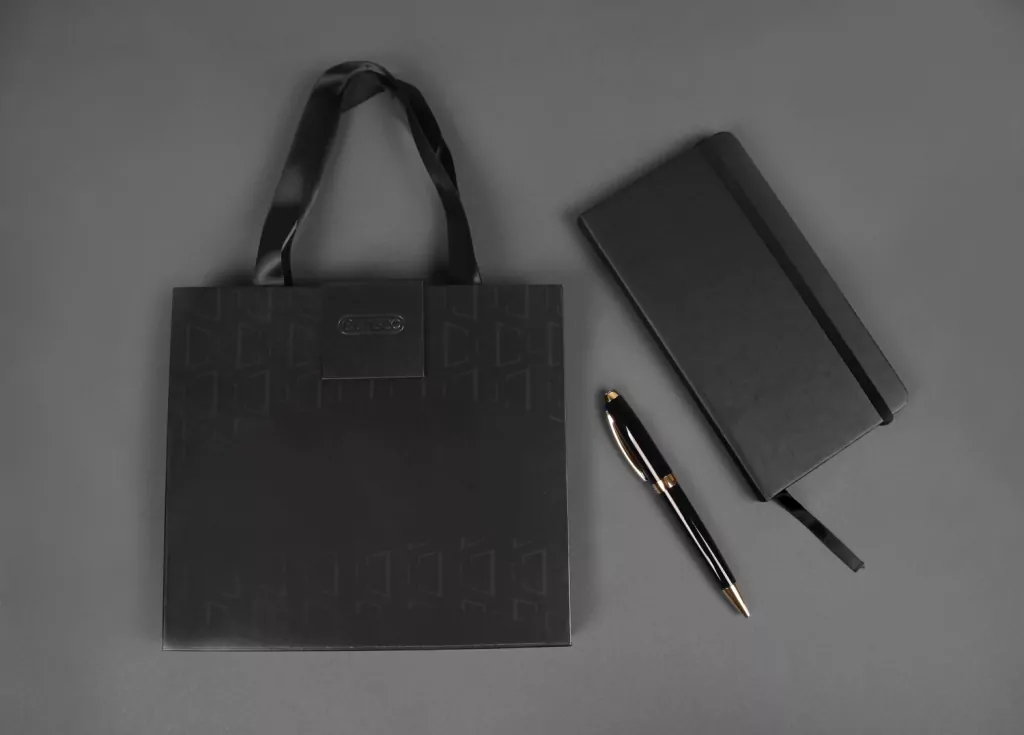 Długopis + notes Symphony premium czarno-złoty - tantis.pl