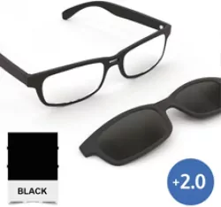 Sun Readers Okulary przeciwsłoneczne czarne +2.0