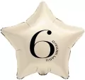 Balon foliowy Gwiazda kremowa cyfra 6 44cm - tantis.pl