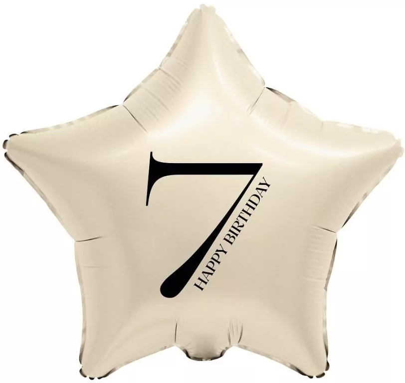 Balon foliowy Gwiazda kremowa cyfra 7 44cm - tantis.pl
