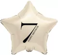 Balon foliowy Gwiazda kremowa cyfra 7 44cm - tantis.pl