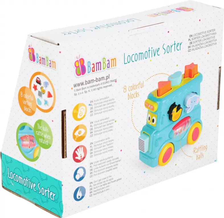 BAM BAM SORTER LOKOMOTYWA 23X19X11 WB 6 - tantis.pl