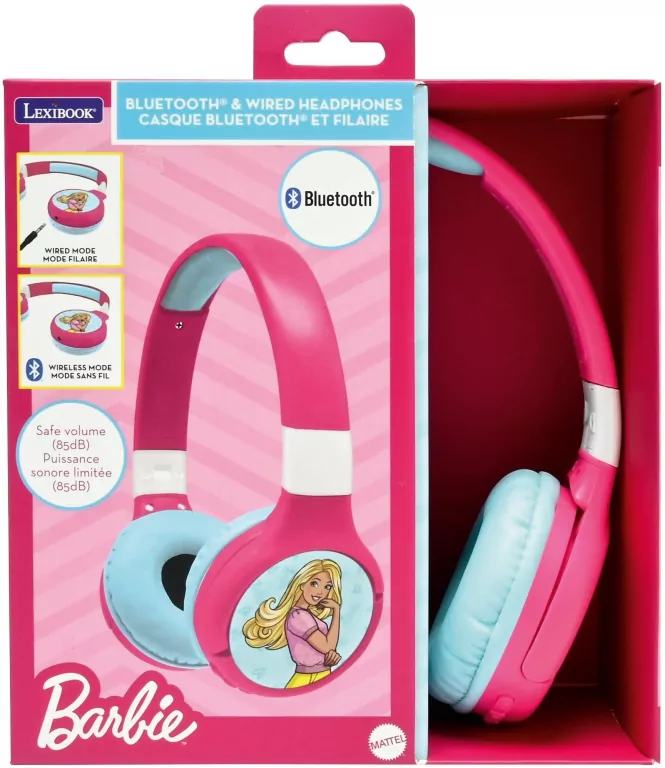 Słuchawki 2w1 Barbie bluetooth Lexibook HPBT010BB - tantis.pl