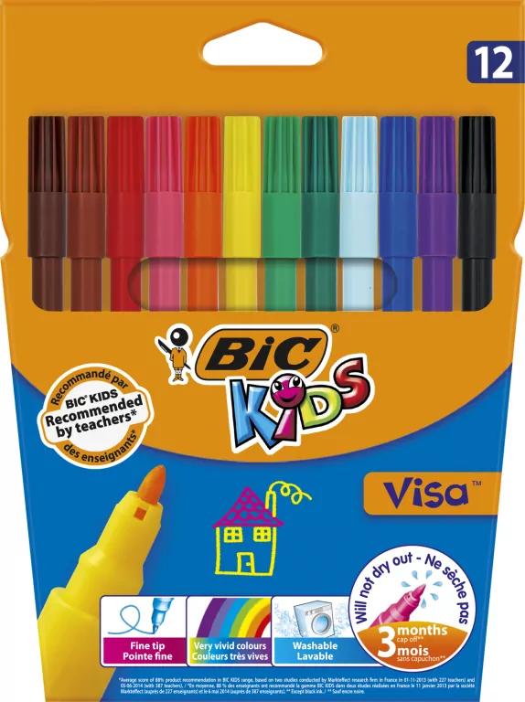 Flamastry Kids Visa 12 kolorów - tantis.pl