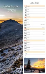 Kalendarz 2026 ścienny pasek Polskie góry