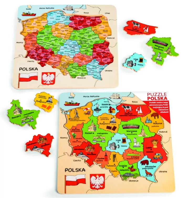 Mapa Polski. Drewniane puzzle - tantis.pl
