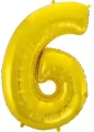 Balon foliowy cyfra 6, złota 92cm - tantis.pl