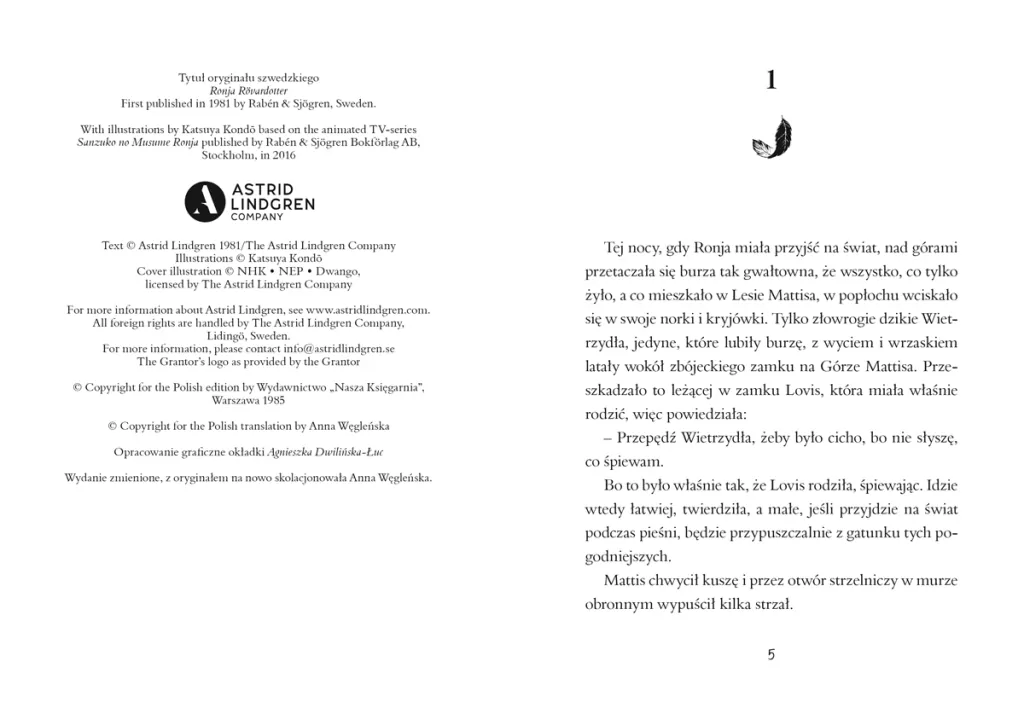 Ronja, córka zbójnika - tantis.pl