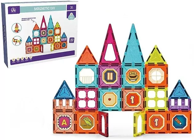 Klocki magnetyczne 32 elementy - tantis.pl