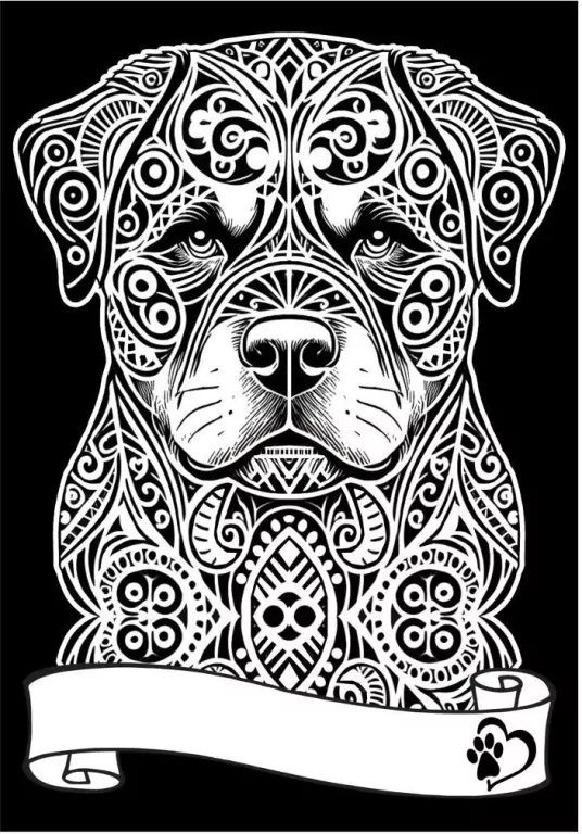 Kolorowanka welwetowa A4 Rottweiler - tantis.pl