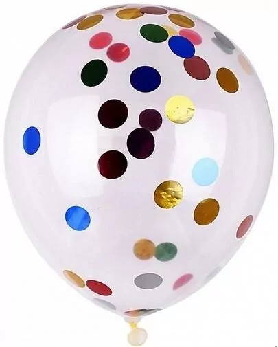 Balon z konfetti 25cm 6 szt mix kolorów PARTY GO - tantis.pl