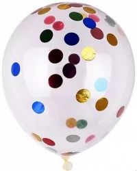 Balon z konfetti 25cm 6 szt mix kolorów PARTY GO