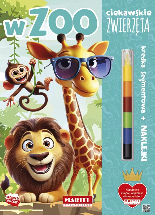 Ciekawskie zwierzęta W zoo z kredką i naklejkami - tantis.pl