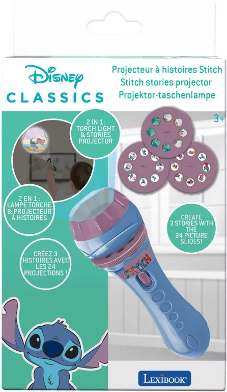 Latarka z projektorem Stitch Lexibook LTC050D - tantis.pl
