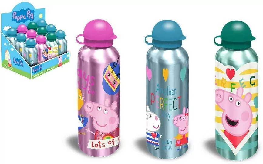 Bidon aluminiowy 500 ml Świnka Peppa - tantis.pl