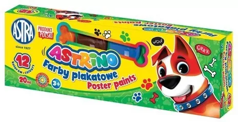 Farby plakatowe 12 kolorów Astrino - tantis.pl