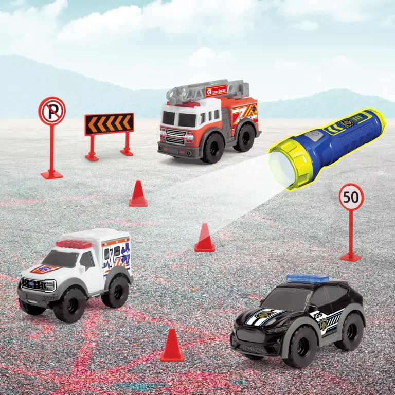 SOS Zestaw 3 pojazdy z latarką - tantis.pl